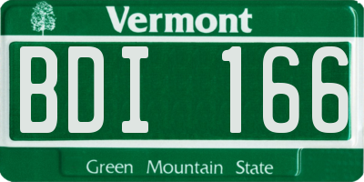 VT license plate BDI166