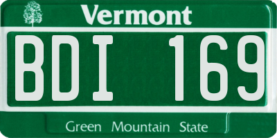VT license plate BDI169