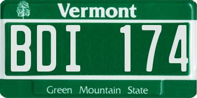 VT license plate BDI174