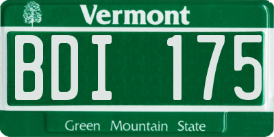 VT license plate BDI175