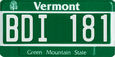 VT license plate BDI181