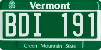 VT license plate BDI191