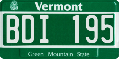 VT license plate BDI195