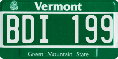 VT license plate BDI199