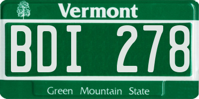 VT license plate BDI278