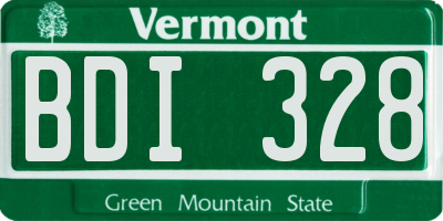VT license plate BDI328