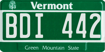 VT license plate BDI442