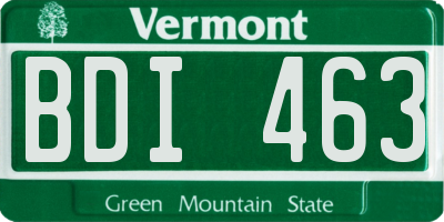 VT license plate BDI463