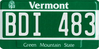 VT license plate BDI483