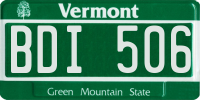 VT license plate BDI506