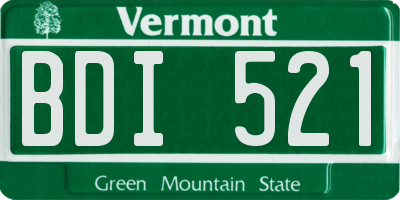VT license plate BDI521