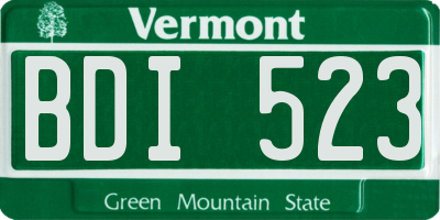 VT license plate BDI523