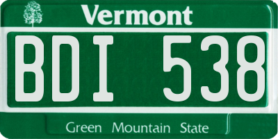VT license plate BDI538
