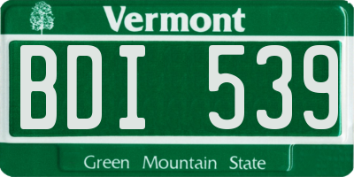 VT license plate BDI539