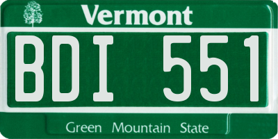 VT license plate BDI551