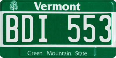 VT license plate BDI553