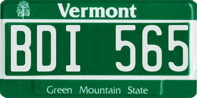 VT license plate BDI565