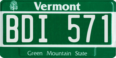 VT license plate BDI571