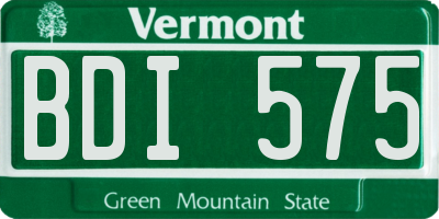 VT license plate BDI575