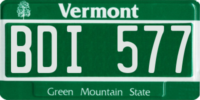 VT license plate BDI577