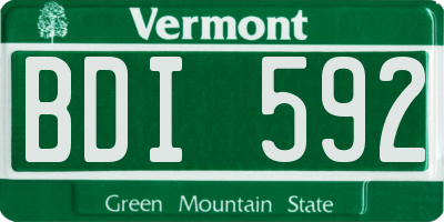 VT license plate BDI592