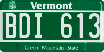 VT license plate BDI613