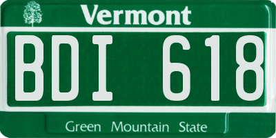 VT license plate BDI618