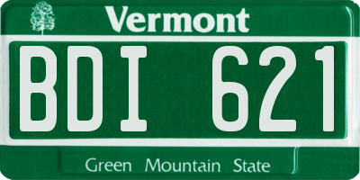 VT license plate BDI621
