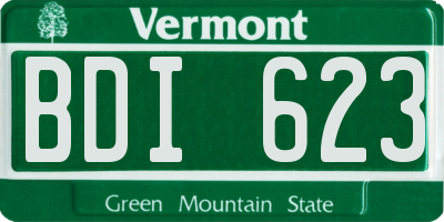 VT license plate BDI623