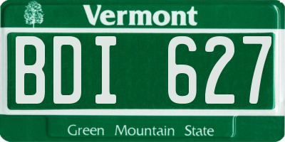 VT license plate BDI627