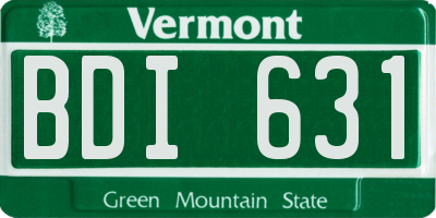 VT license plate BDI631
