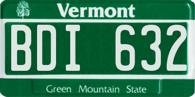 VT license plate BDI632