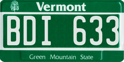 VT license plate BDI633