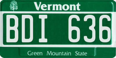 VT license plate BDI636