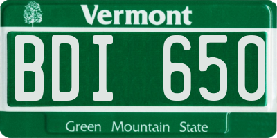 VT license plate BDI650