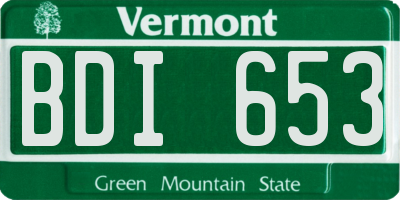 VT license plate BDI653