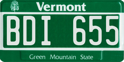 VT license plate BDI655