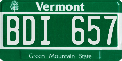 VT license plate BDI657