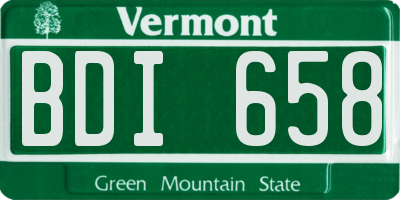 VT license plate BDI658