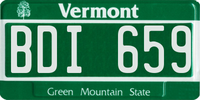 VT license plate BDI659