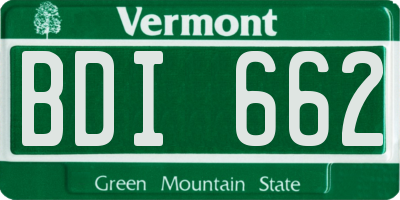VT license plate BDI662