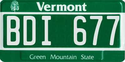 VT license plate BDI677