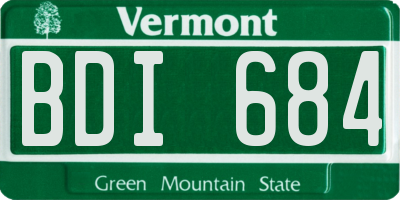 VT license plate BDI684