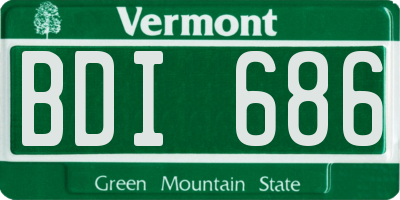 VT license plate BDI686