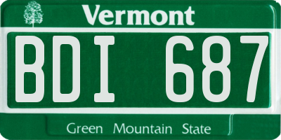 VT license plate BDI687