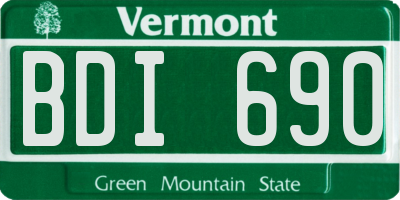 VT license plate BDI690