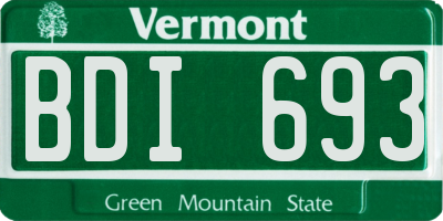 VT license plate BDI693