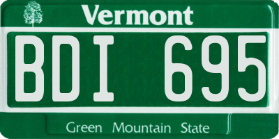 VT license plate BDI695