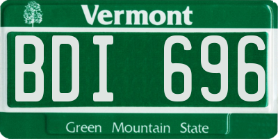 VT license plate BDI696