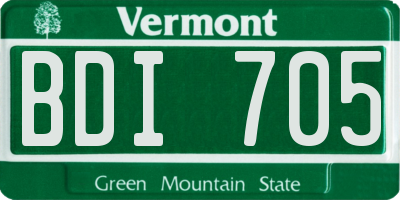VT license plate BDI705